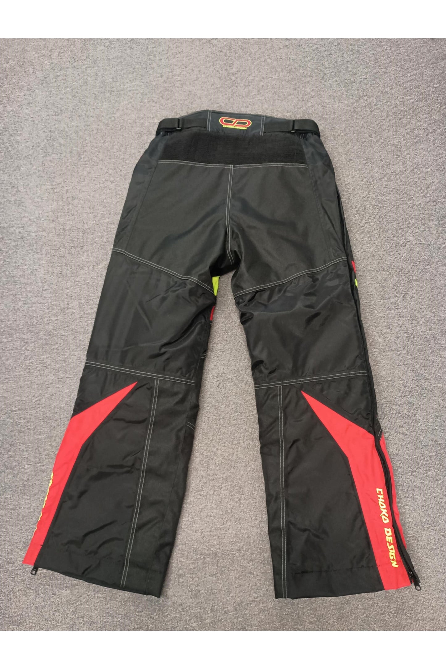 Choko Men's Sport Nylon Snowmobile Pants Red & HI Vis