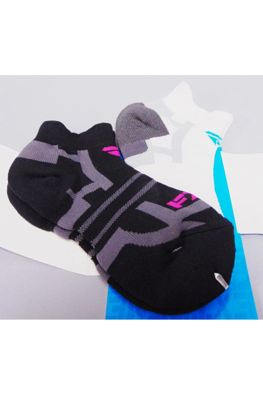 FXR Women's Sport Ankle Socks 2 Pack Black Pink & White Blue 15832.1000