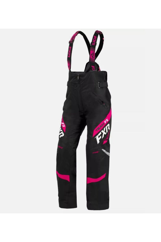 FXR Women's Team Snowmobile Bibs Pink Fuchsia 220300-1090